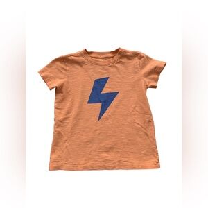Primary Size 4-5 Years Orange Blue Lightning Bolt Short Sleeve Graphic Tee